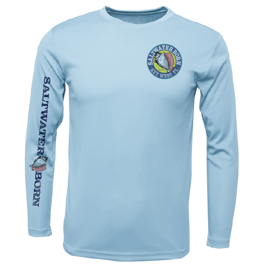 Key West, FL Island Time Men's Long Sleeve UPF 50+ Dry-Fit Shirt