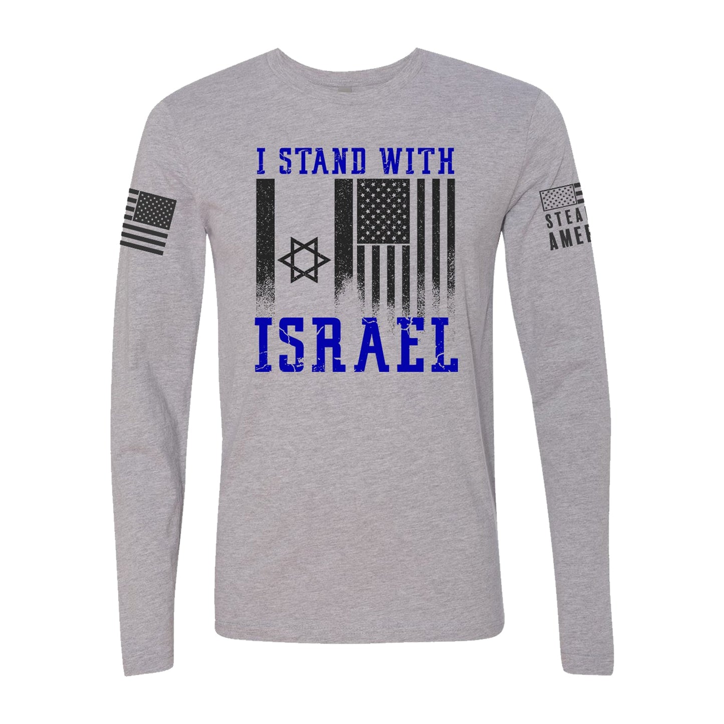 I Stand With Israel Long Sleeve Shirt – Patriotic Faith & Israel Support Tee