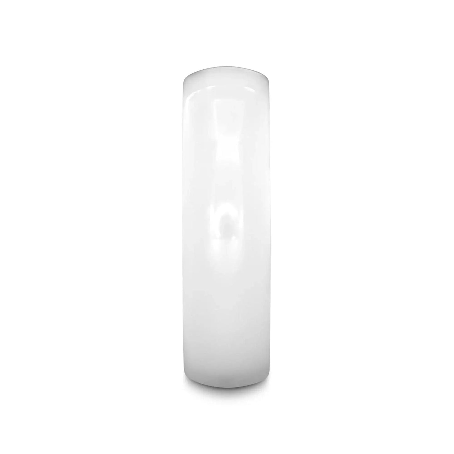 IVORY Domed Polish Finished White Ceramic Ring - 6mm & 8mm