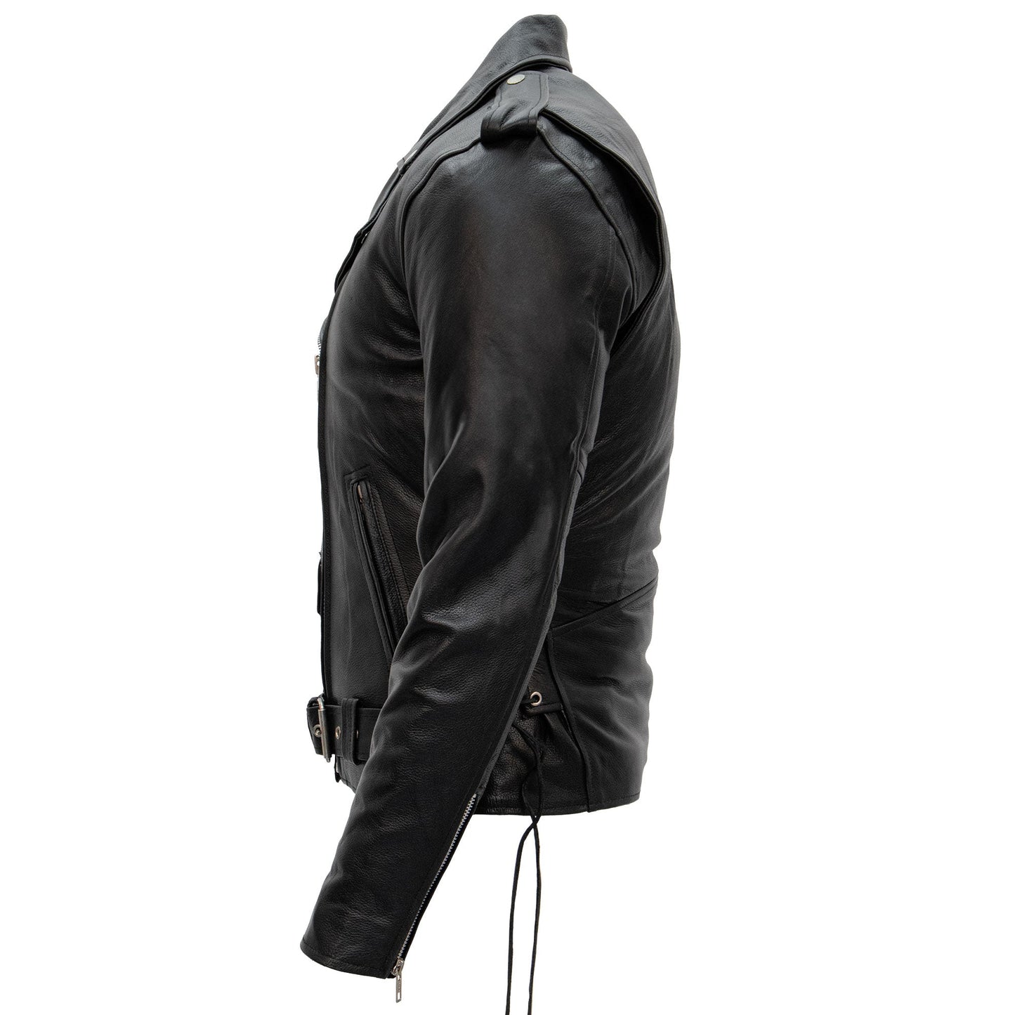 Hot Leathers JKM1002 Classic Men’s Motorcycle Leather Jacket with Zip Out Lining