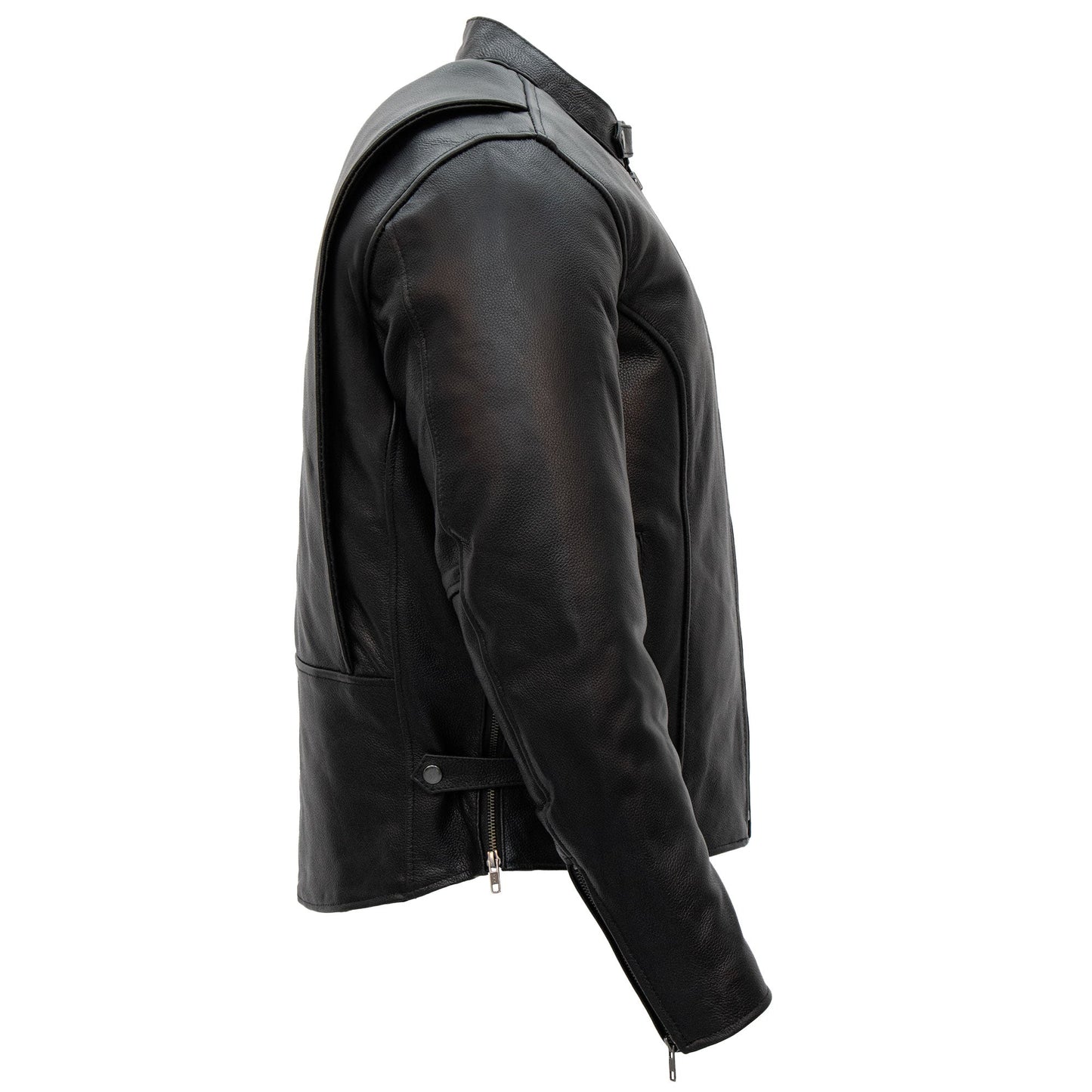 Hot Leathers JKM1027 Men’s Black ‘Carry and Conceal’ Leather Motorcycle Biker Jacket