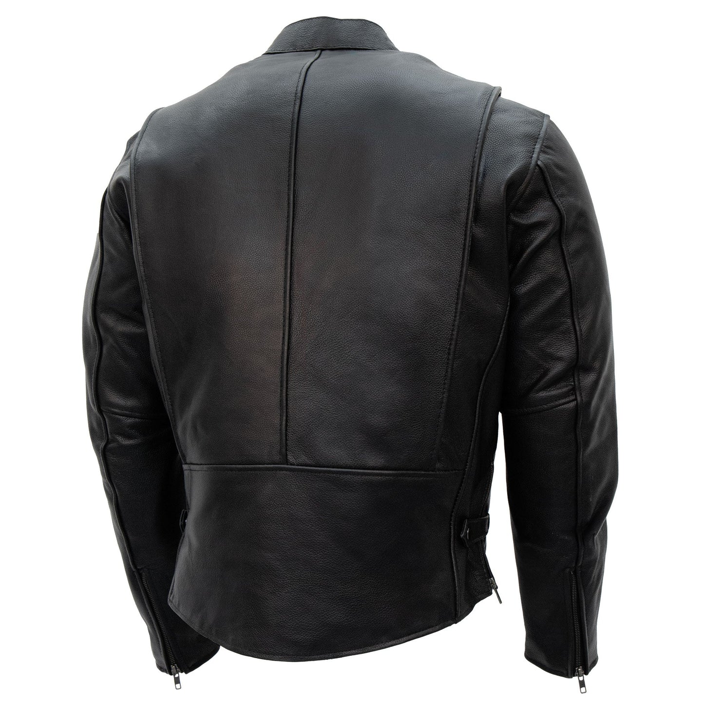 Hot Leathers JKM1027 Men’s Black ‘Carry and Conceal’ Leather Motorcycle Biker Jacket
