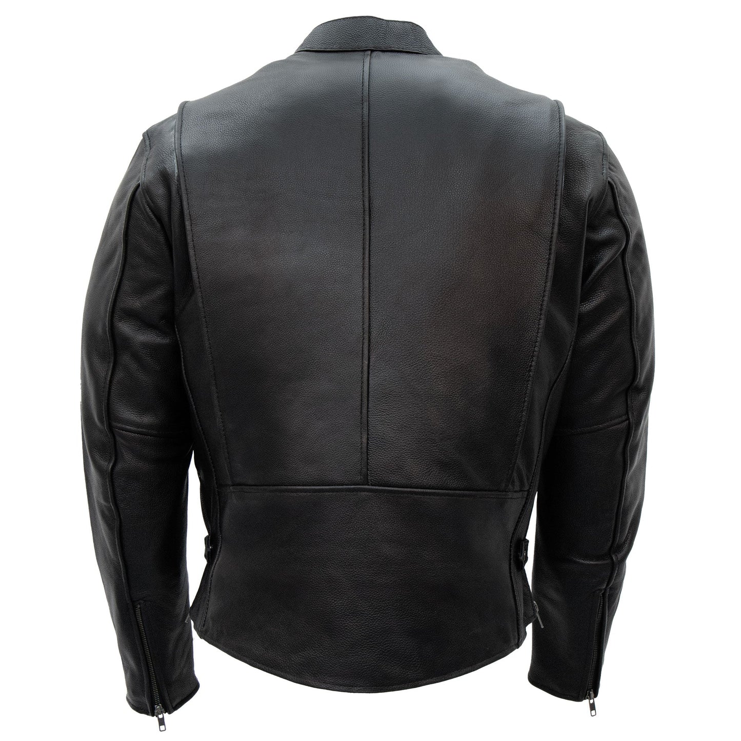 Hot Leathers JKM1027 Men’s Black ‘Carry and Conceal’ Leather Motorcycle Biker Jacket