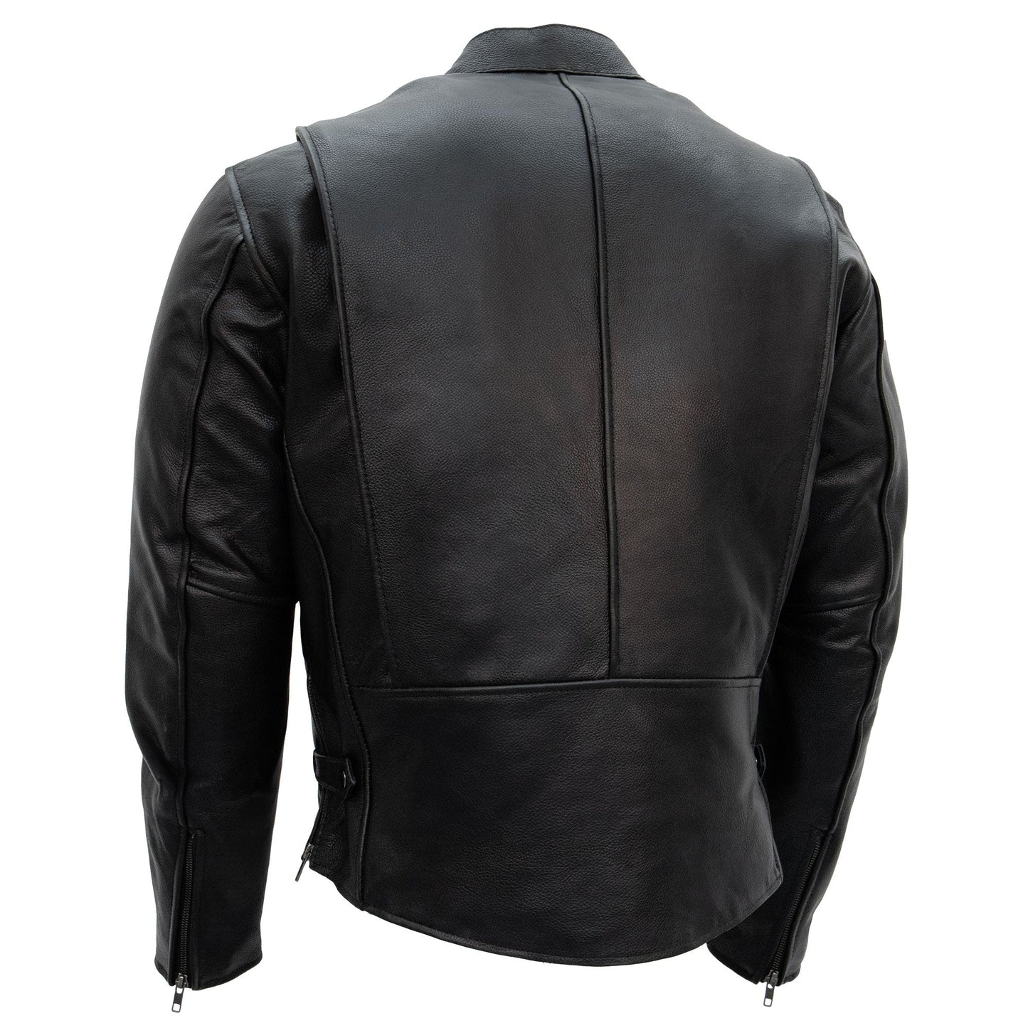 Hot Leathers JKM1027 Men’s Black ‘Carry and Conceal’ Leather Motorcycle Biker Jacket