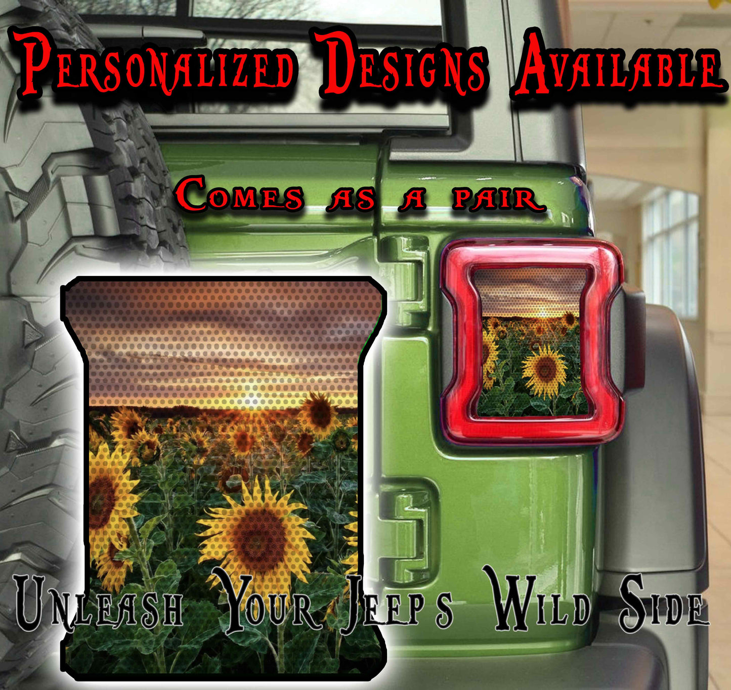 Sunflower field taillights cover decal