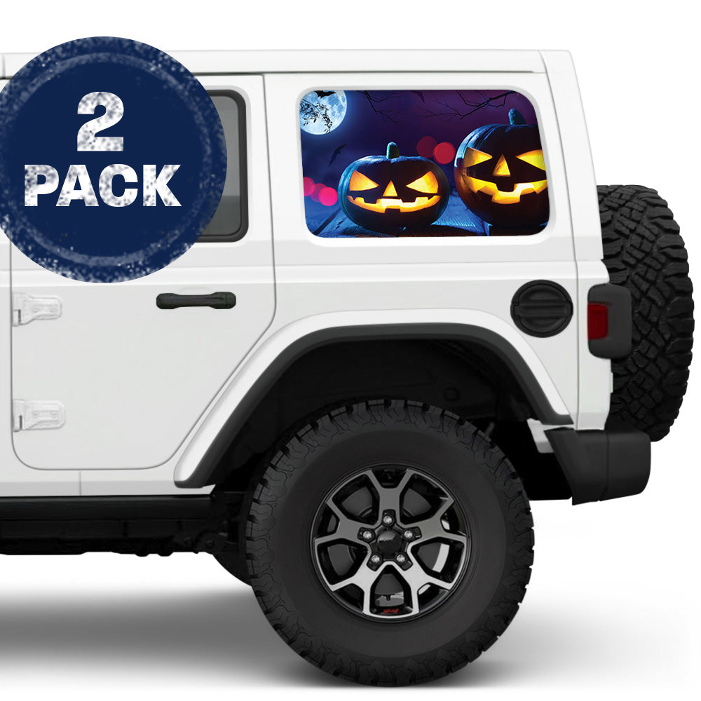 Jack-o-Lantern Side Windows Printed Vinyl Decal