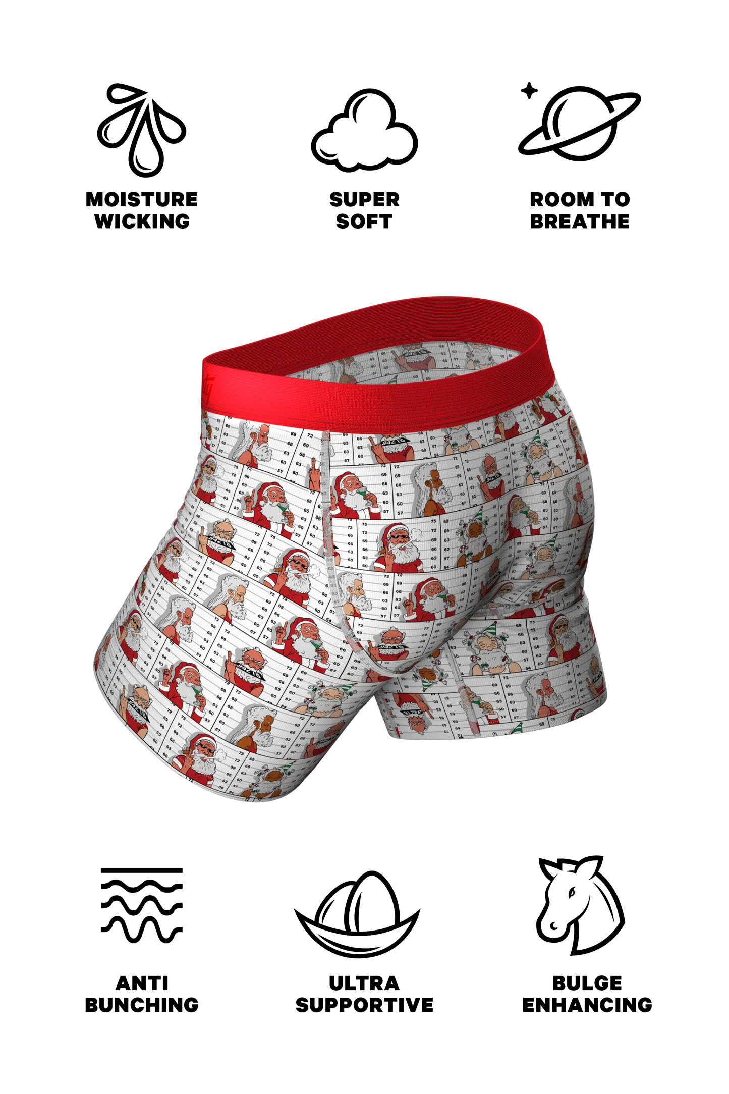The Jailbird | Mugshot Santa Ball Hammock® Pouch Underwear With Fly