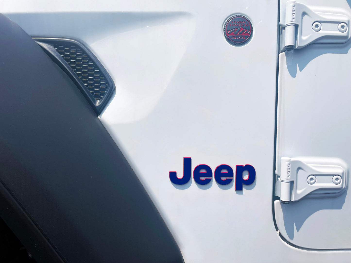 Blue Jeep Fender Emblem Overlay Vinyl Decals 2pk