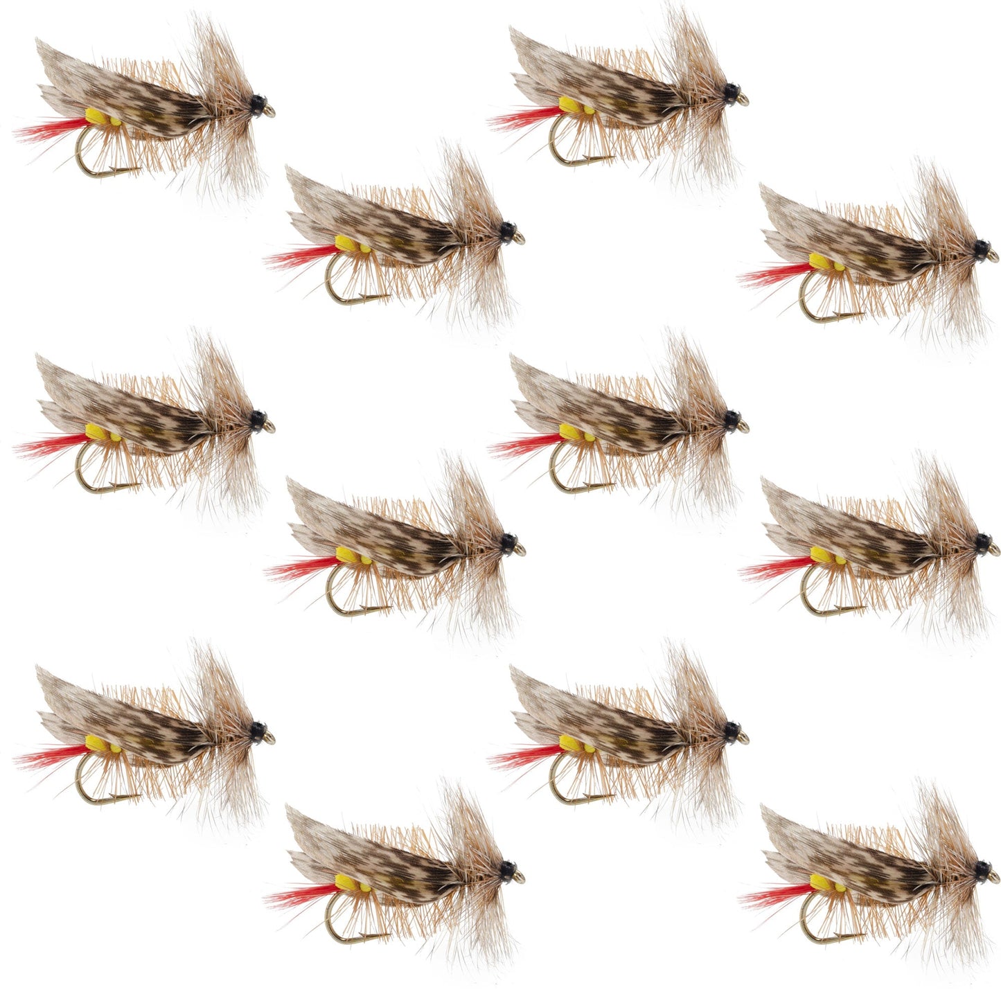 Joe's Hopper Yellow Foam Body Grasshopper Fly - 1 Dozen Flies Hook Size 10