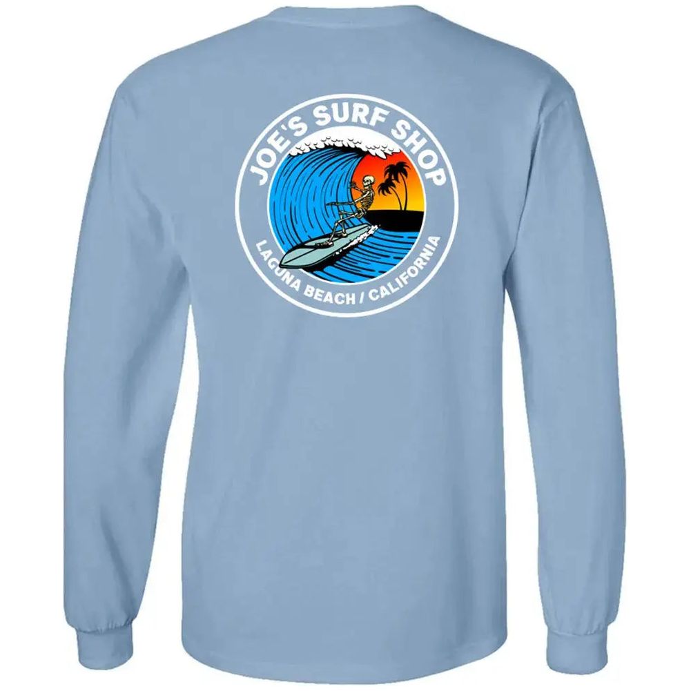 Joe's Surf Shop Skeleton Surfer Long Sleeve Tee