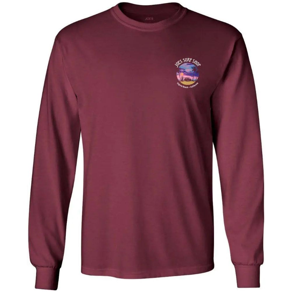 Joe's Surf Shop Wagon Silhouette Long Sleeve Cotton T-Shirt
