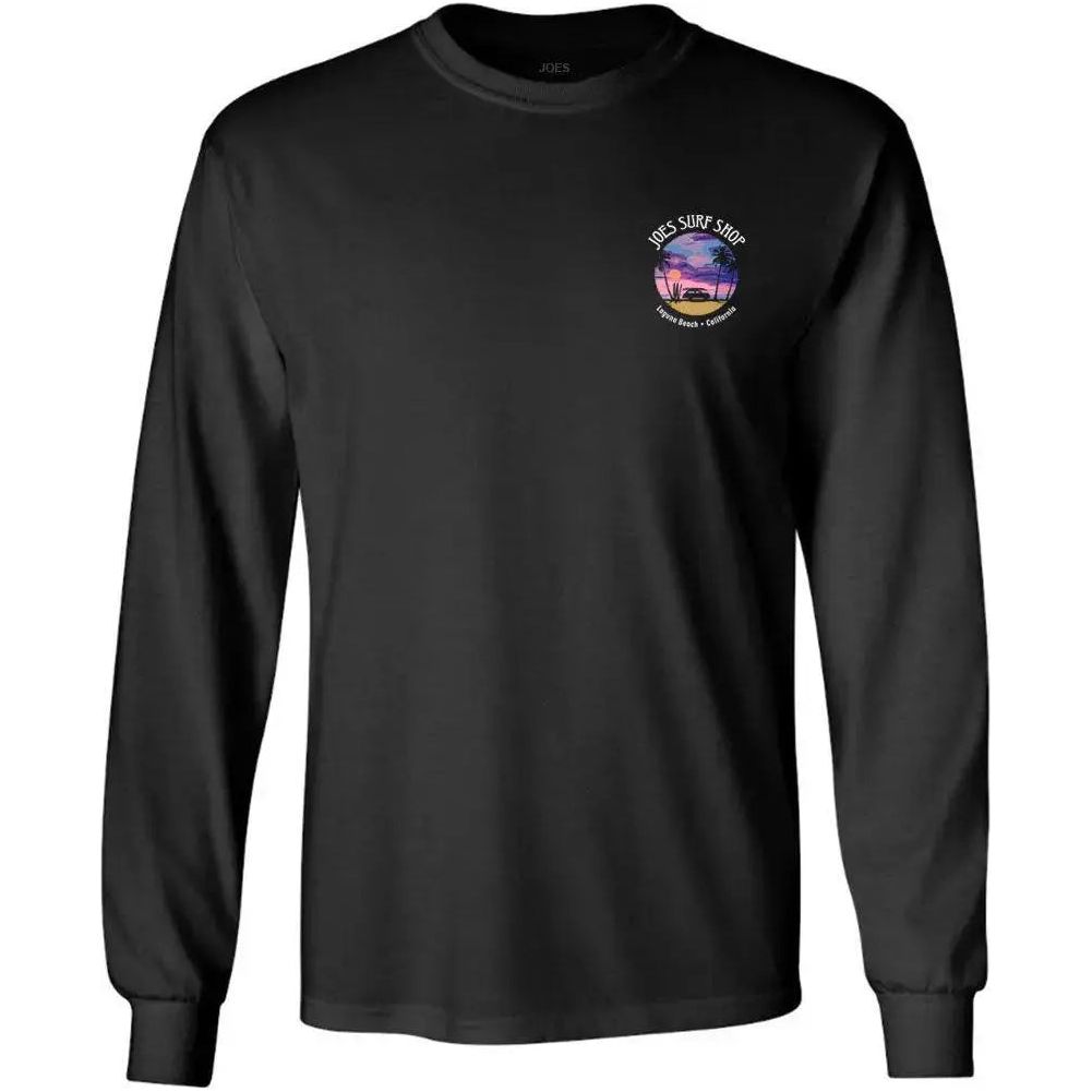 Joe's Surf Shop Wagon Silhouette Long Sleeve Cotton T-Shirt