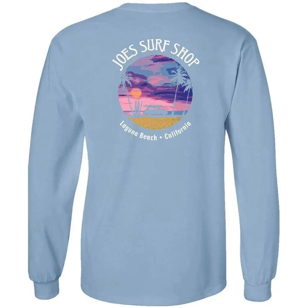 Joe's Surf Shop Wagon Silhouette Long Sleeve Cotton T-Shirt