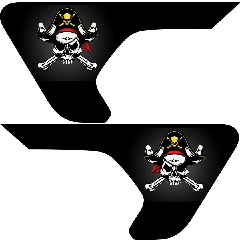 Jolly Roger 2pc Vinyl Fender Decal