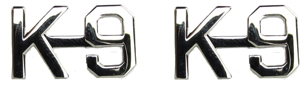 K-9 Collar Letter Insignia - No Shine Metal Pin-On - PAIR