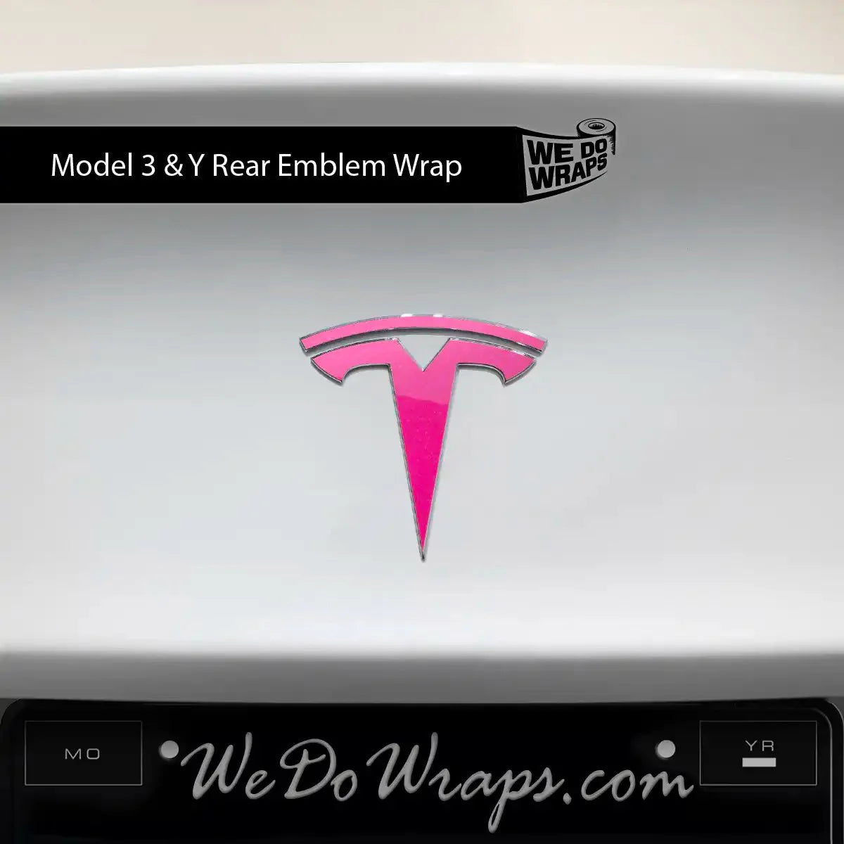 KPMF Gloss Momentum Pink Tesla Emblem Decals (Front + Back) | Model 3