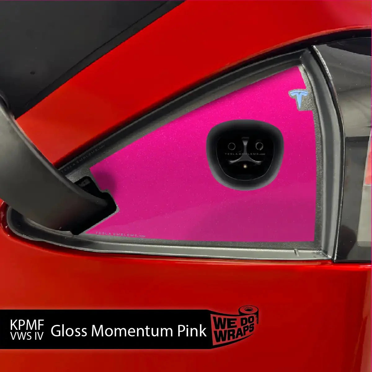 KPMF Gloss Momentum Pink Tesla Charge Port Wrap | Model S