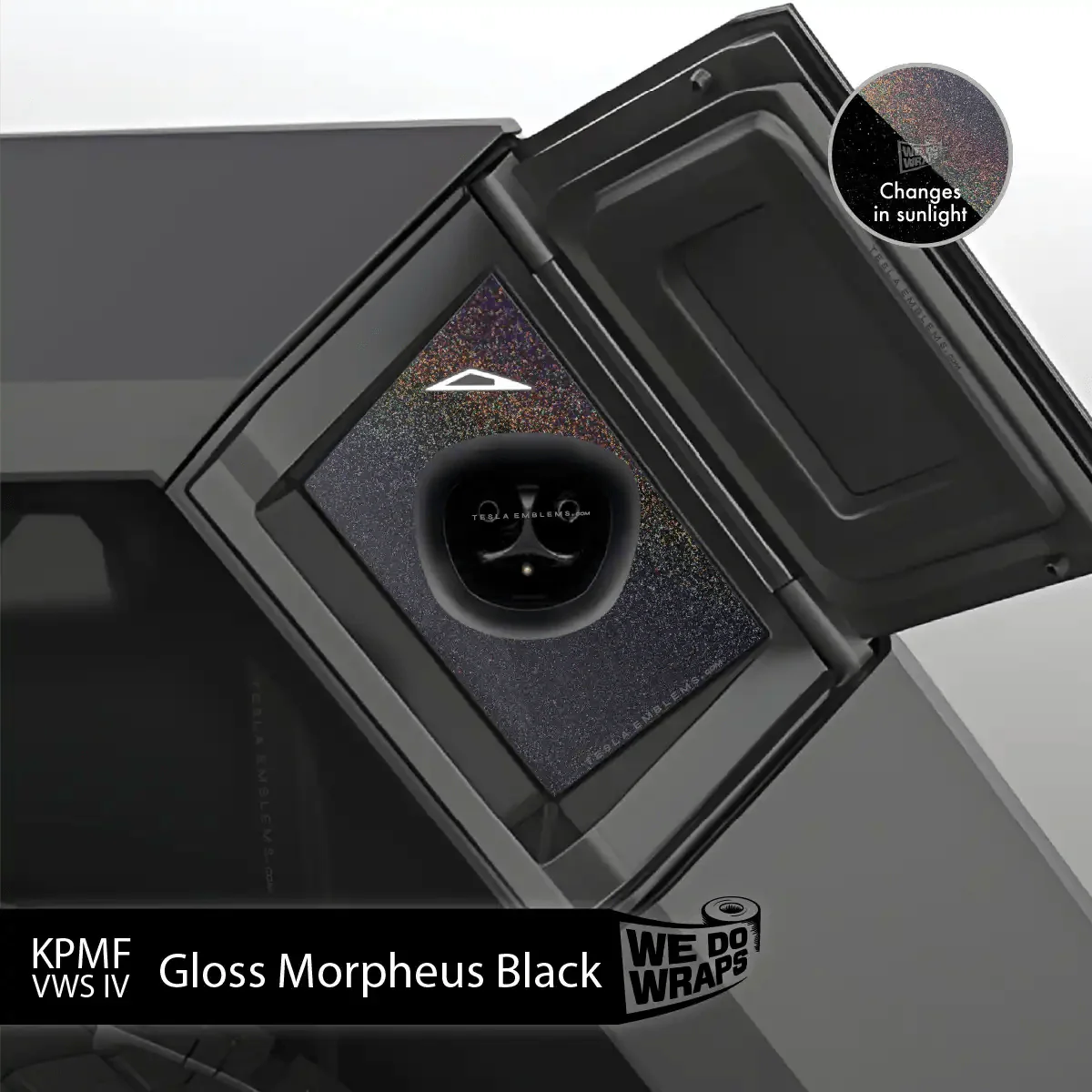 KPMF Gloss Morpheus Black Tesla Charge Port Wrap | Cybertruck