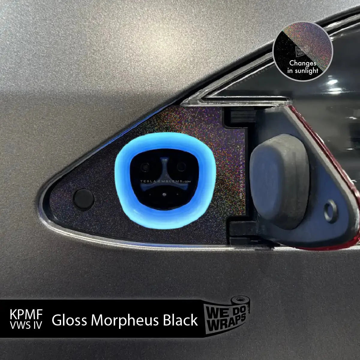 KPMF Gloss Morpheus Black Tesla Charge Port Wrap | Model S