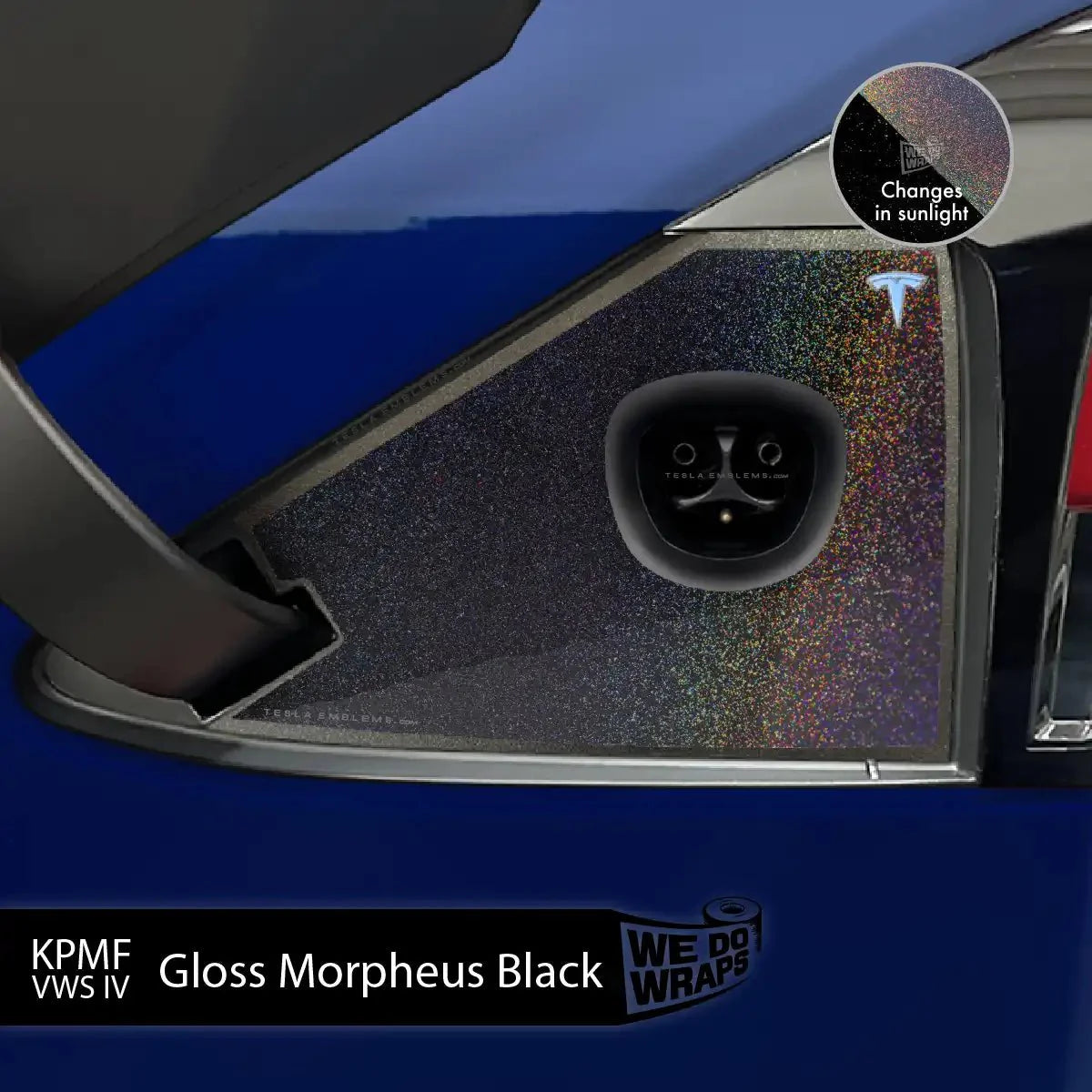 KPMF Gloss Morpheus Black Tesla Charge Port Wrap | Model X