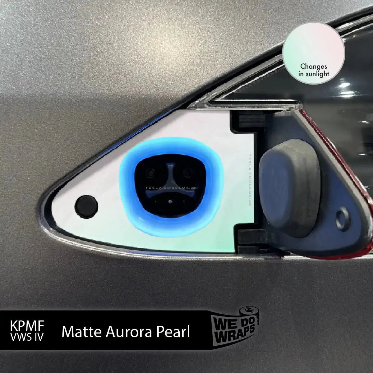 KPMF Matte Aurora Pearl Tesla Charge Port Wrap | Model S