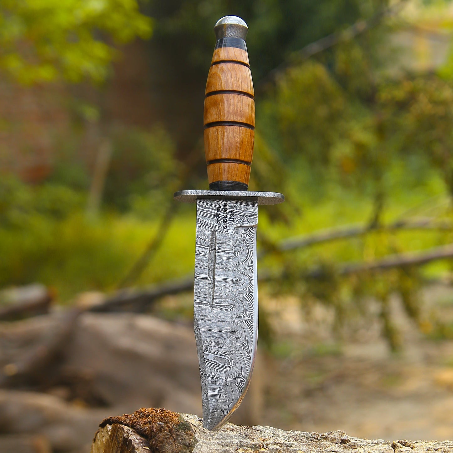 Stealth Custom Ka Bar Knife with Olive Wood Handle