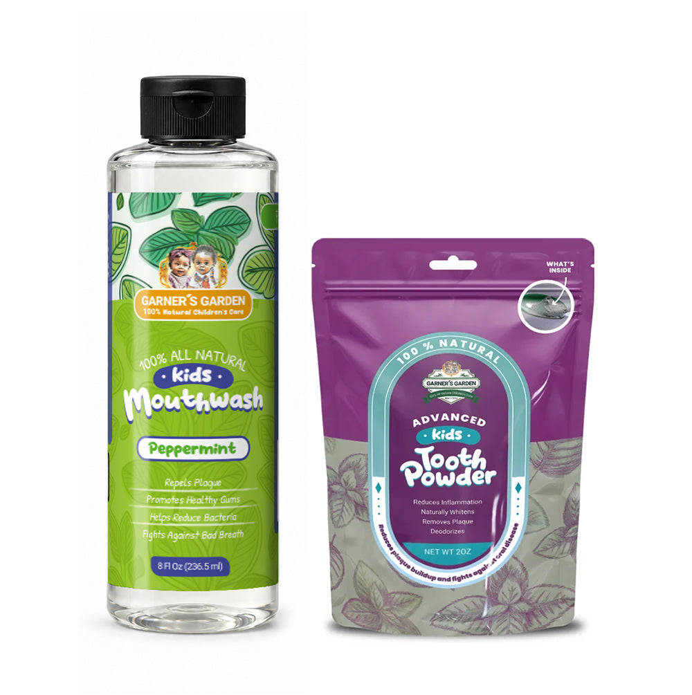 Kid's Mouthwash and Tooth Powder Package
