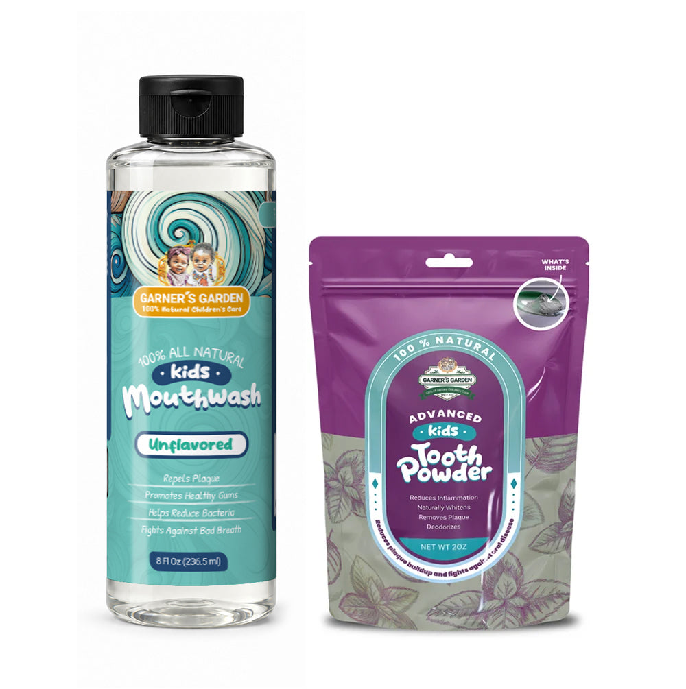 Kid's Mouthwash and Tooth Powder Package