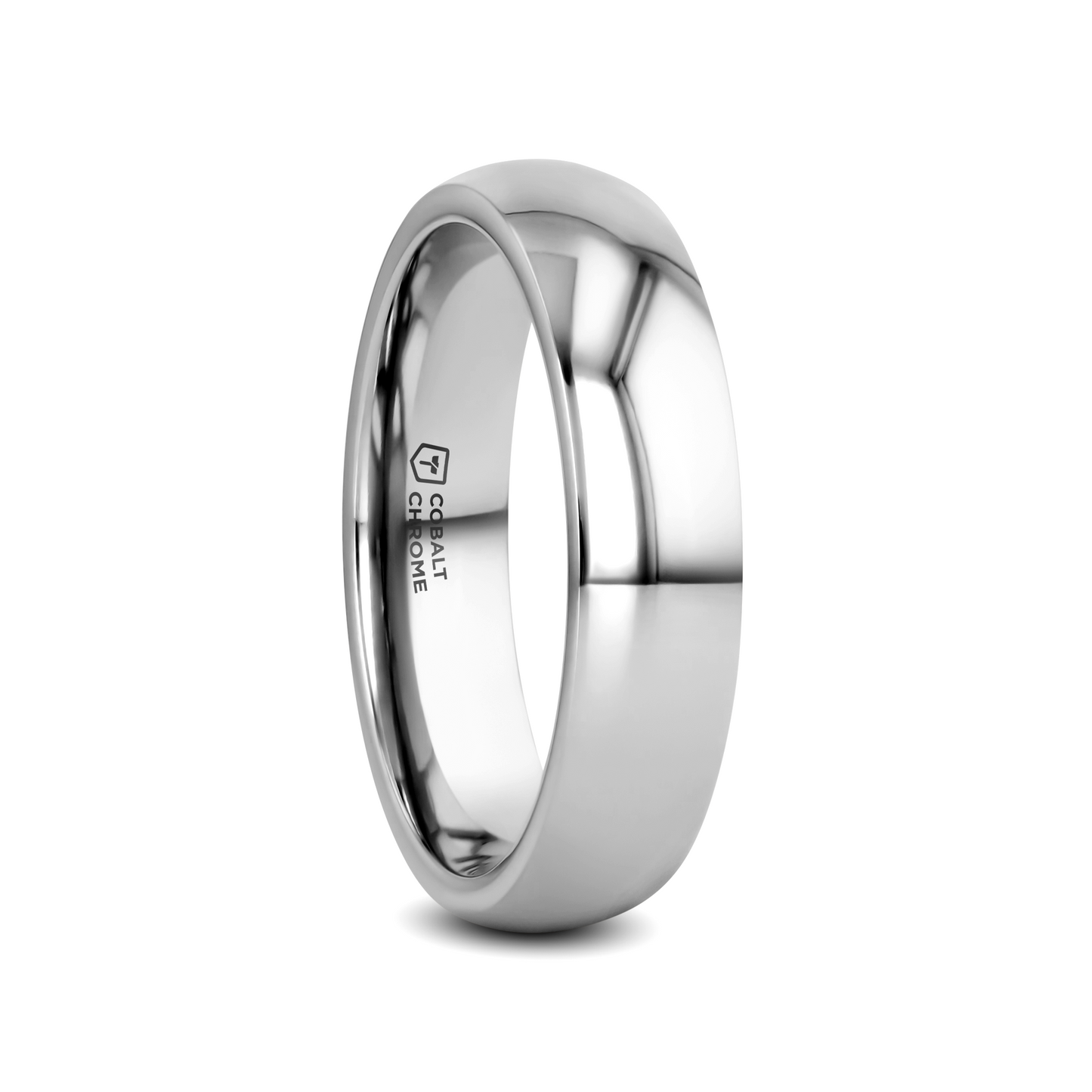 KOBOLD Domed Cobalt Chrome Comfort Fit Ring, Polished Finish — 4mm, 6mm, 8mm