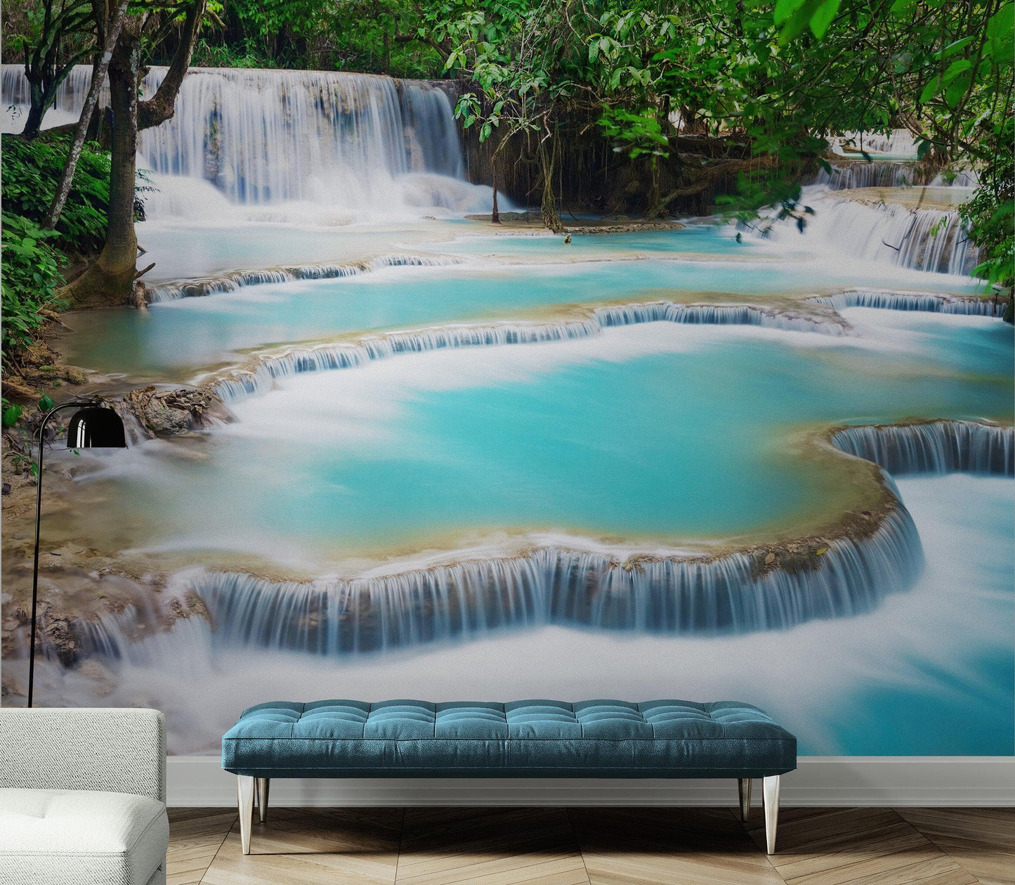 Kuang Si Thailand Waterfall Wallpaper Mural. #6041