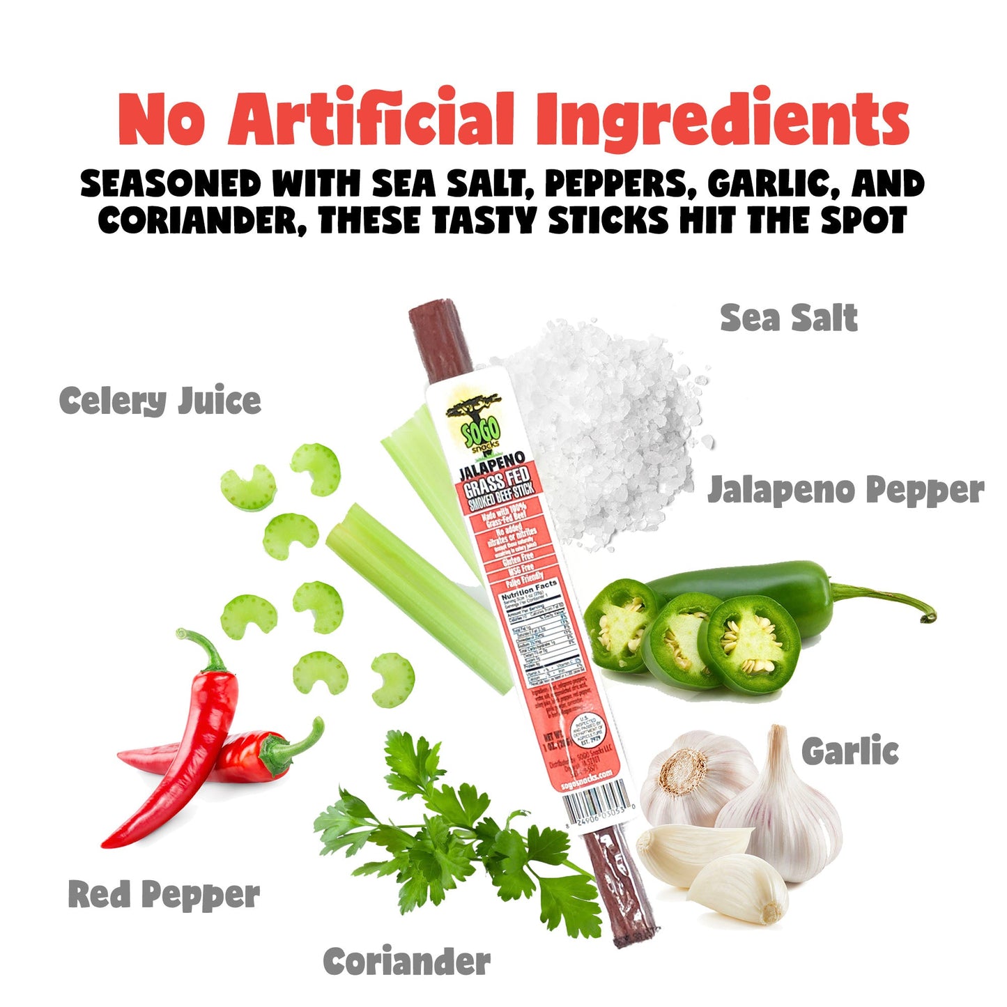 Jalapeño - 100% Grass-Fed Beef Sticks (No Sugar)