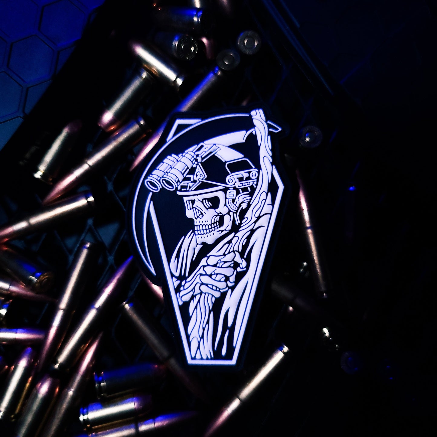 GITD Reaper - 4" x 3" PVC Velcro Morale Patch