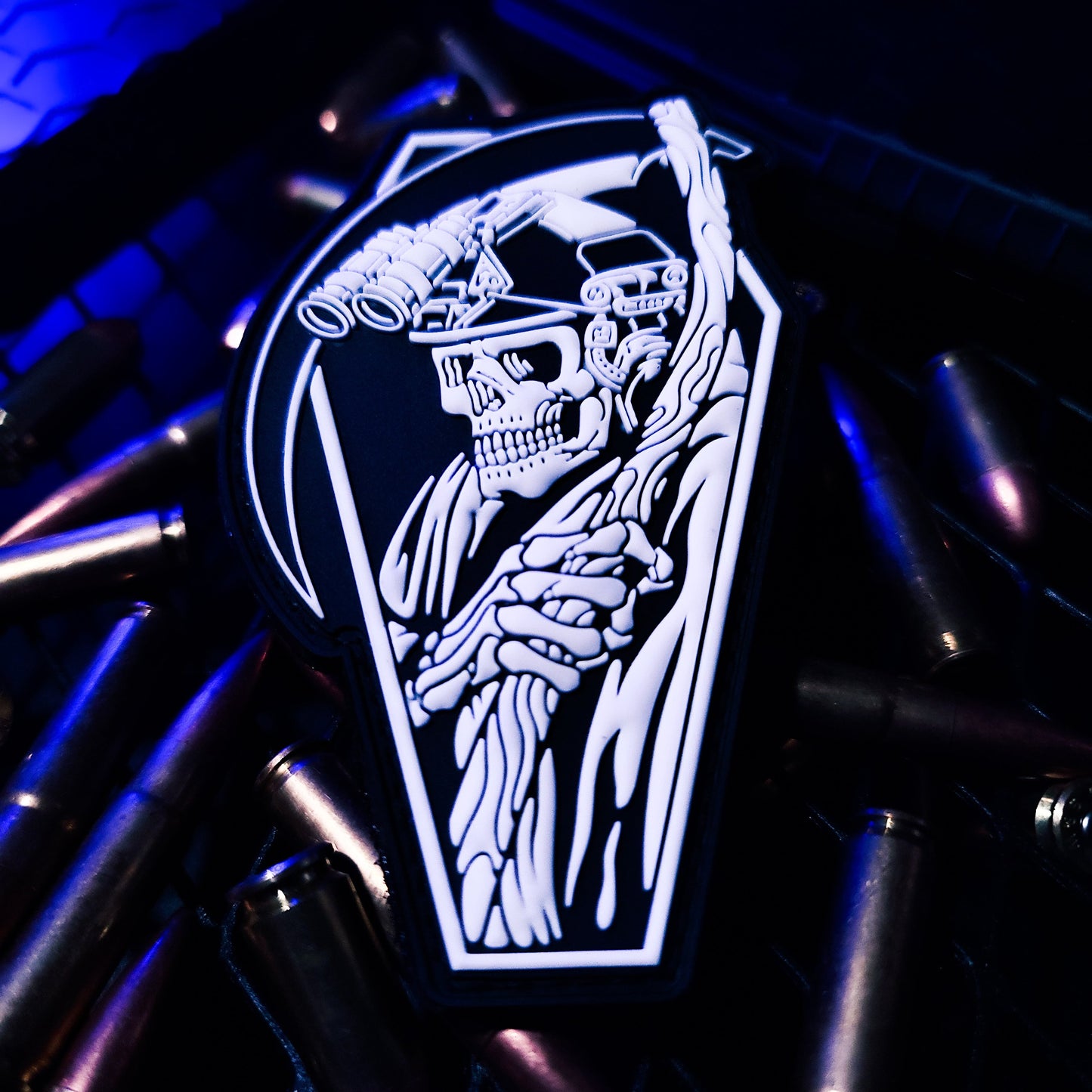 GITD Reaper - 4" x 3" PVC Velcro Morale Patch