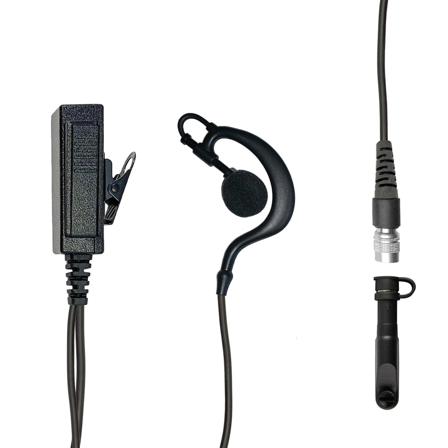 Mic & Ear Hook Earpiece Radio Kit - Quick Disconnect (Hirose) Harris/Tait TP3000/7110/7100/8000/9000 Series