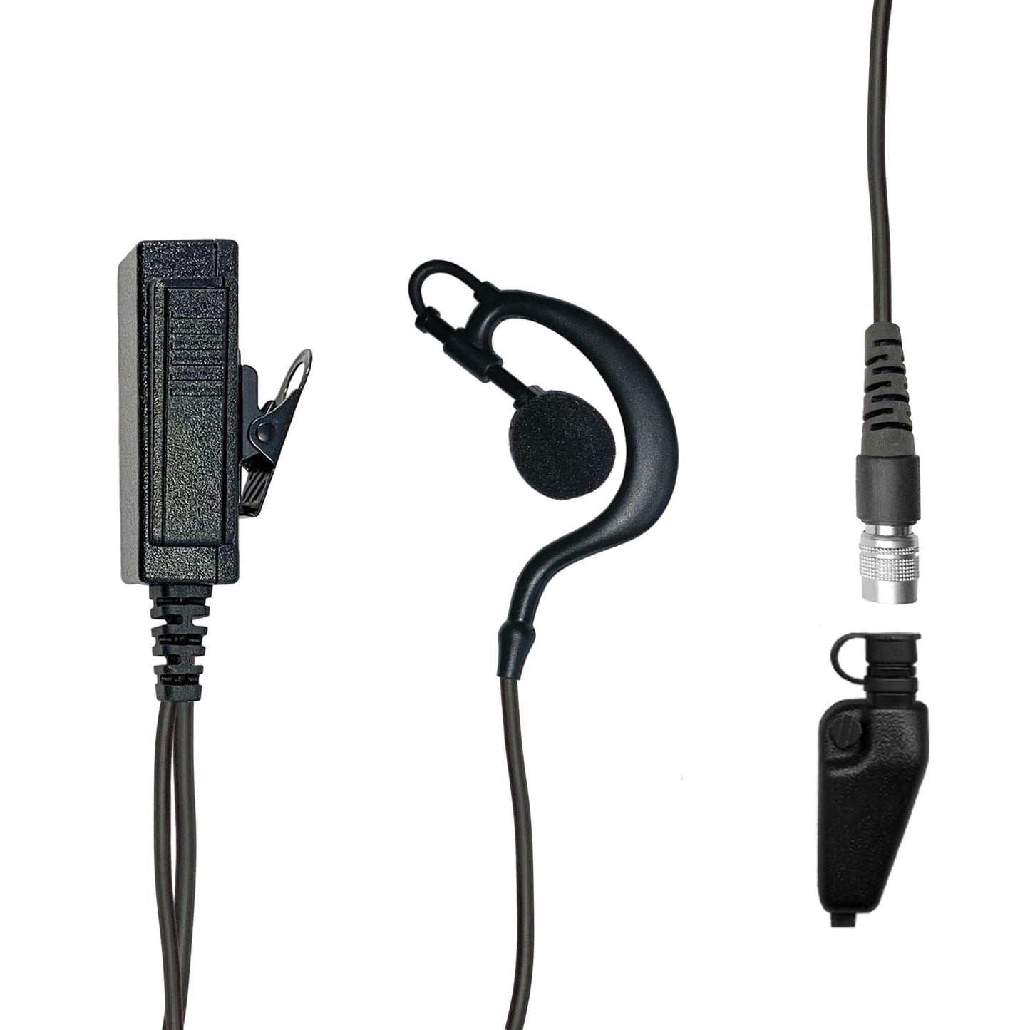 Mic & Ear Hook Earpiece Radio Kit - Quick Disconnect (Hirose) Kenwood Multi-Pin TK & NX Series