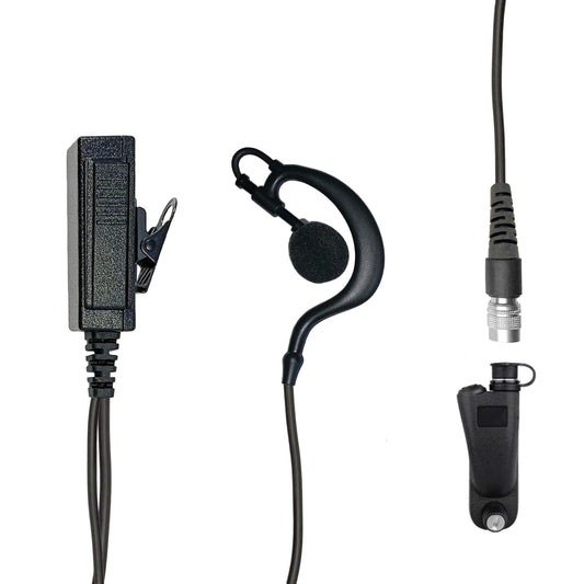 Mic & Ear Hook Earpiece Radio Kit - Quick Disconnect (Hirose) Motorola: APX (Apex) Series, XPR Series, SRX2200, & More