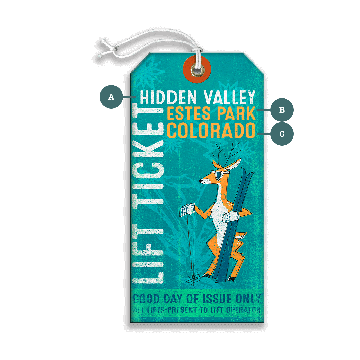 Hidden Valley Lift Ticket - Luggage Tag