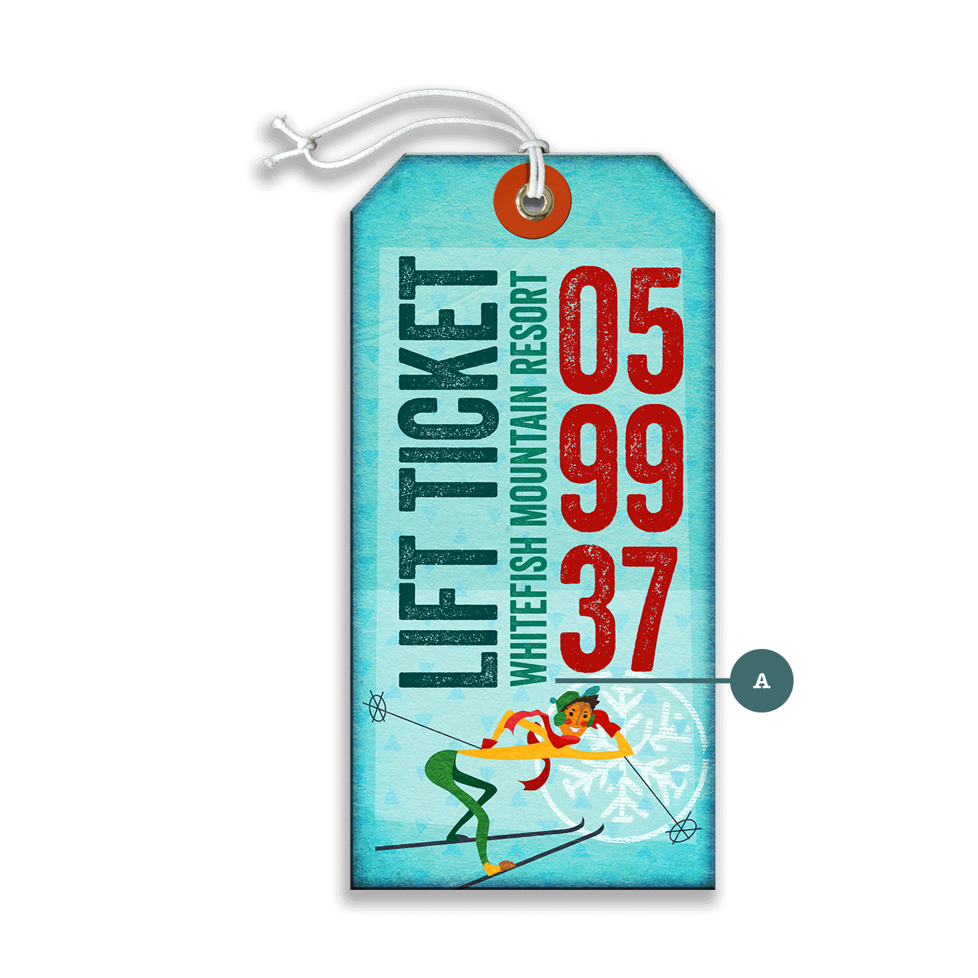 Whitefish Mountain Lift Ticket - Luggage Tag