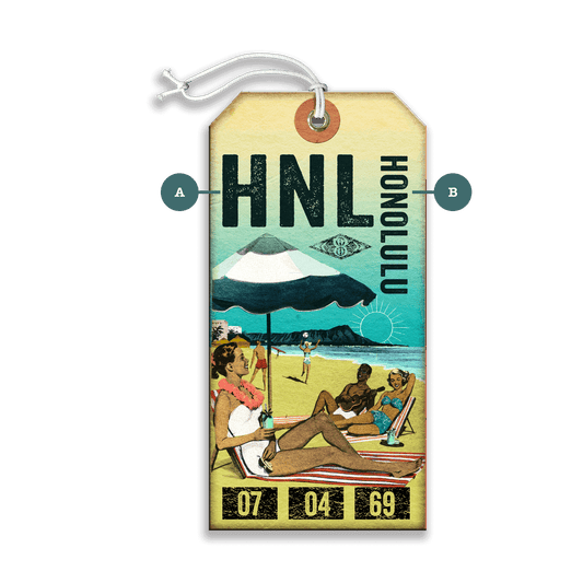 Honolulu: Beach Day Vibes - Luggage Tag