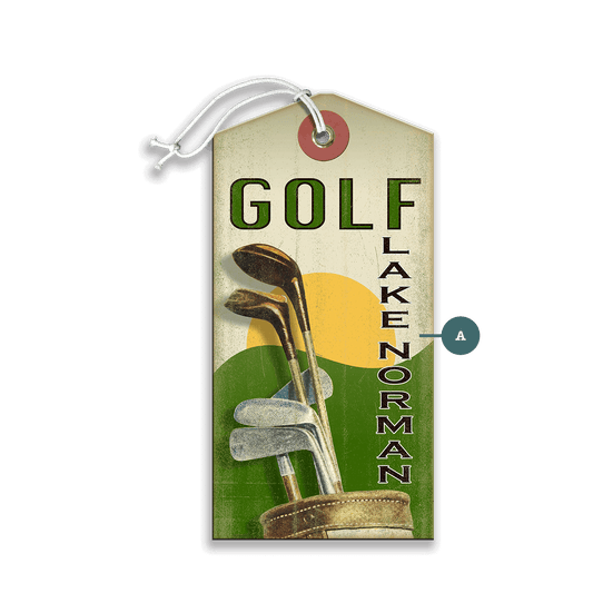Golf Clubs Luggage Tag