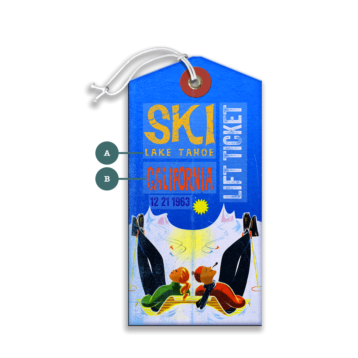 Ski Lift Ticket - Luggage Tag