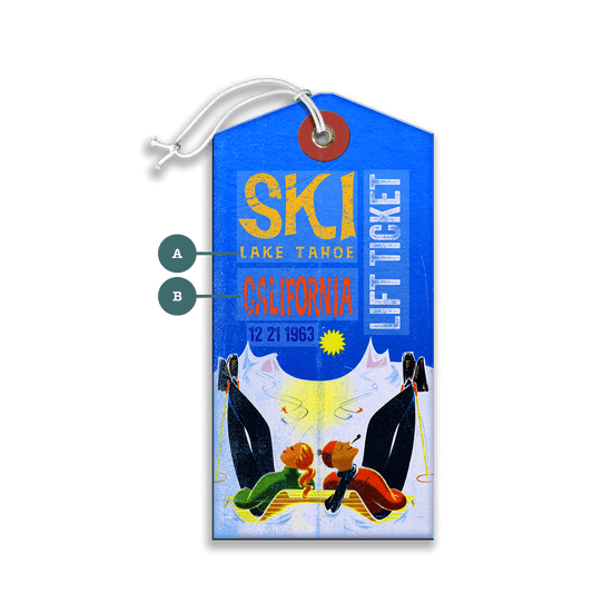 Ski Lift Ticket - Luggage Tag