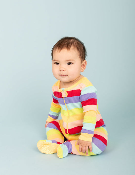 Baby Footed Rainbow Pajamas