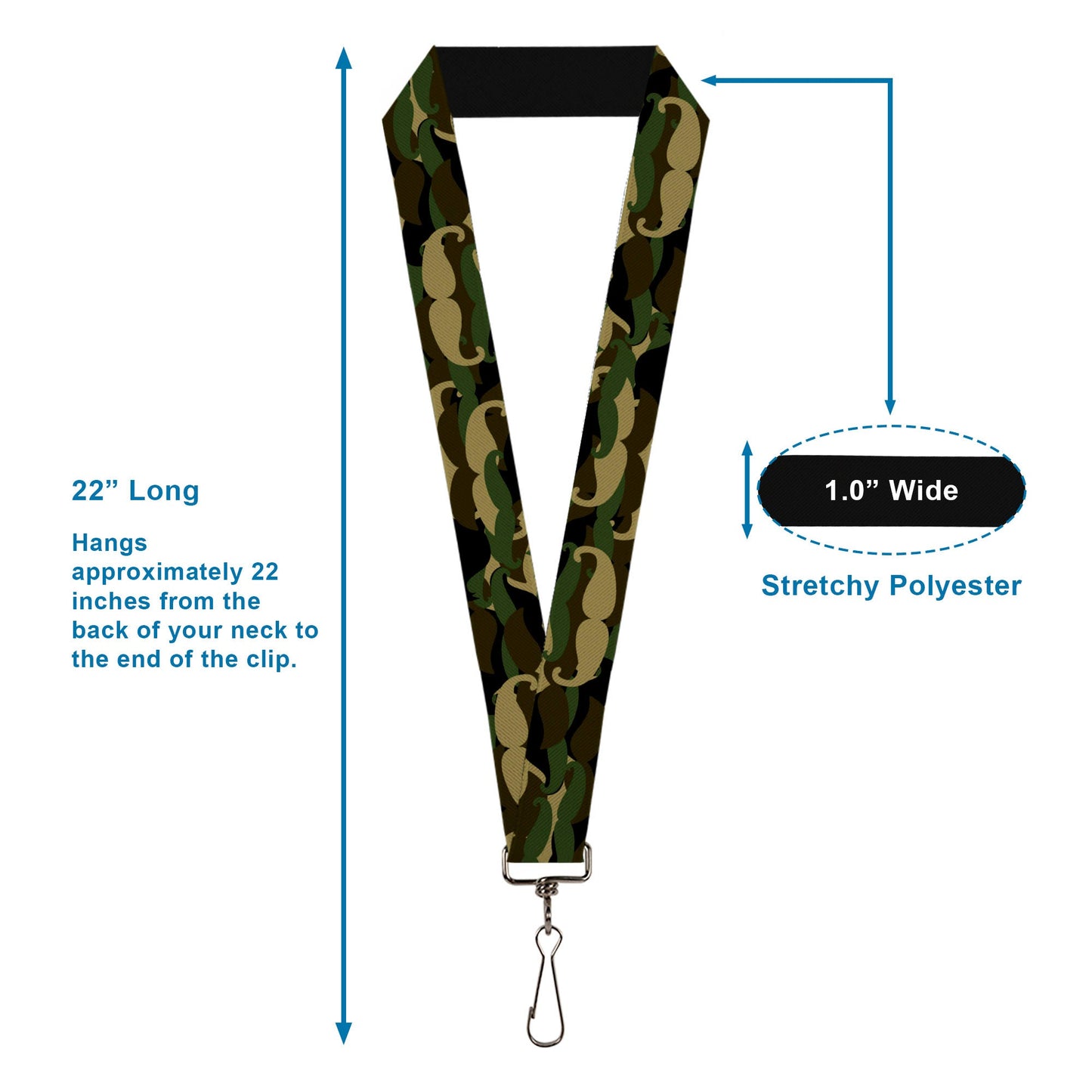 Lanyard - 1.0" - Camo'stache