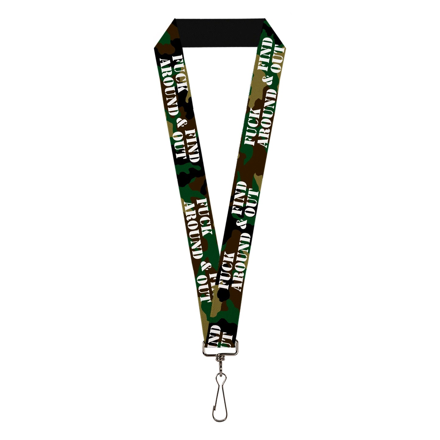 Lanyard - 1.0" - FAFO FUCK AROUND & FIND OUT Stencil Camo White