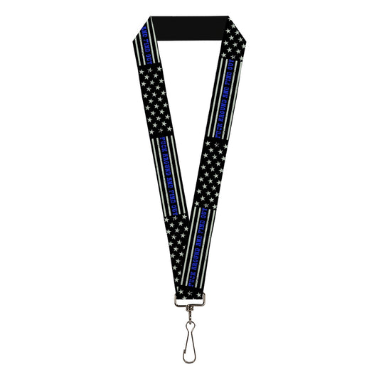Lanyard - 1.0" - FAFO FUCK AROUND AND FIND OUT Thin Blue Line Flag