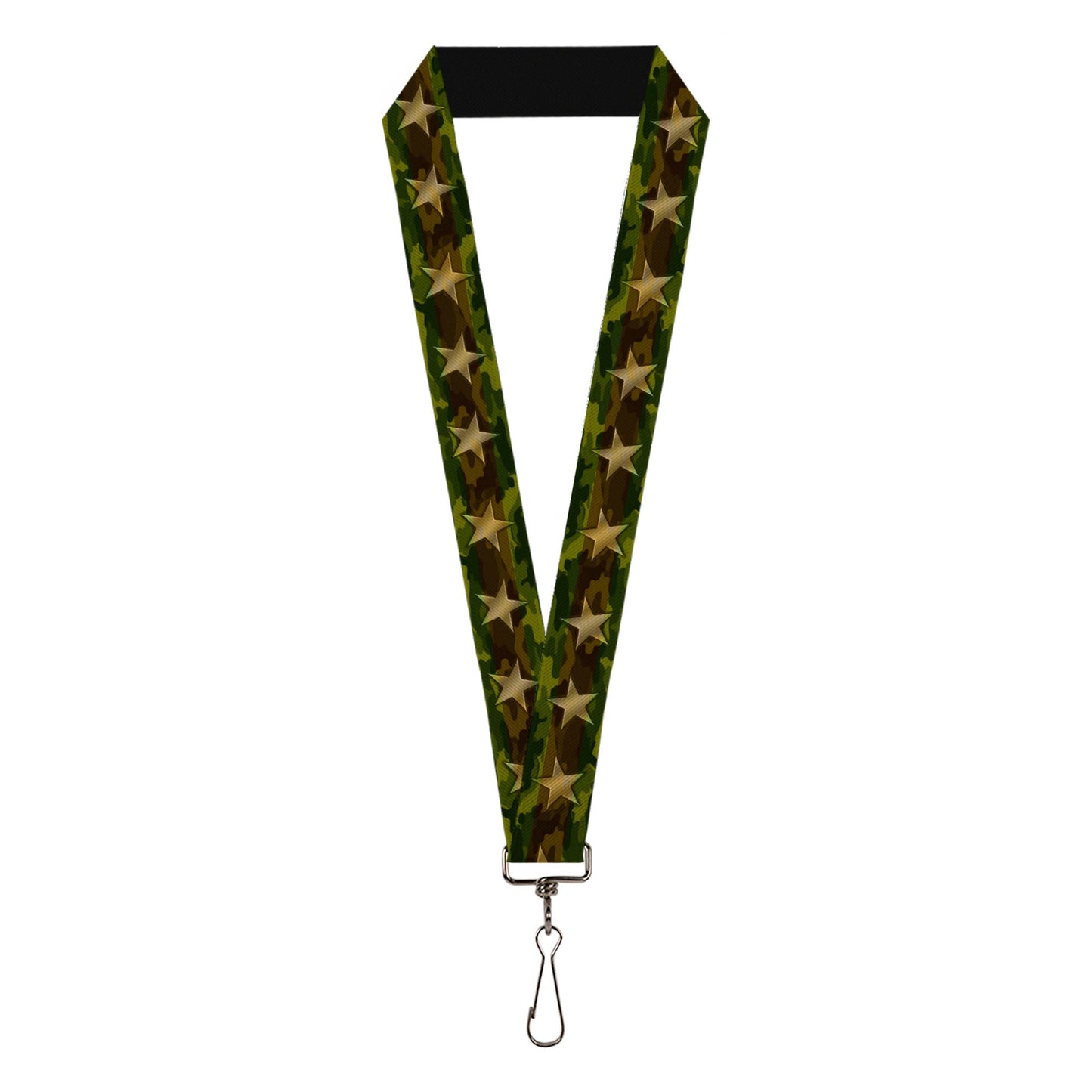 Lanyard - 1.0" - Star Camo Olive Gold