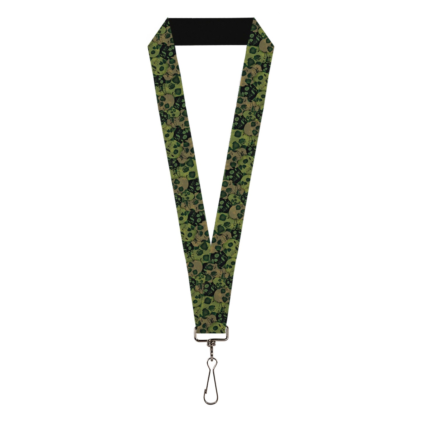 Lanyard - 1.0" - Camo Olive Black Skull Yard2
