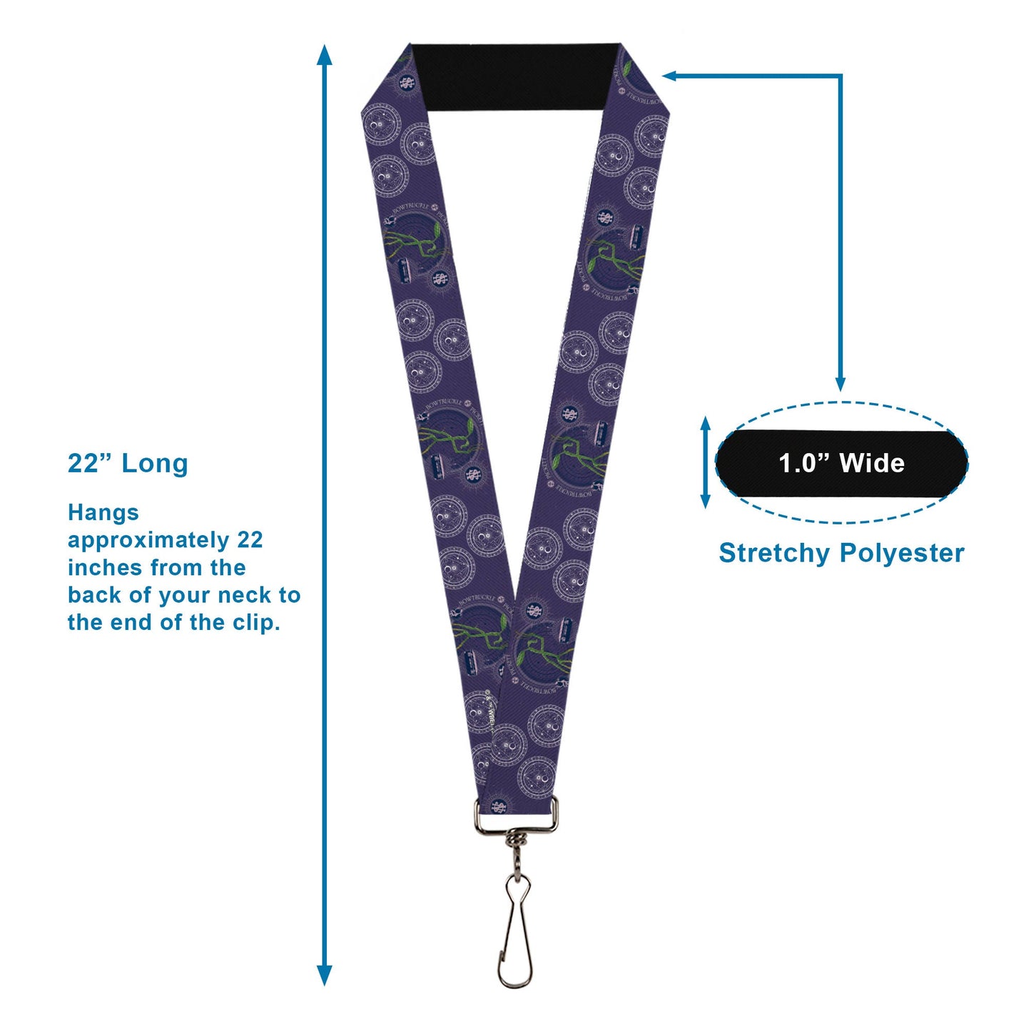 Lanyard - 1.0" - BOWTRUCKLE PICKETT Pose Icons Purples Blues White