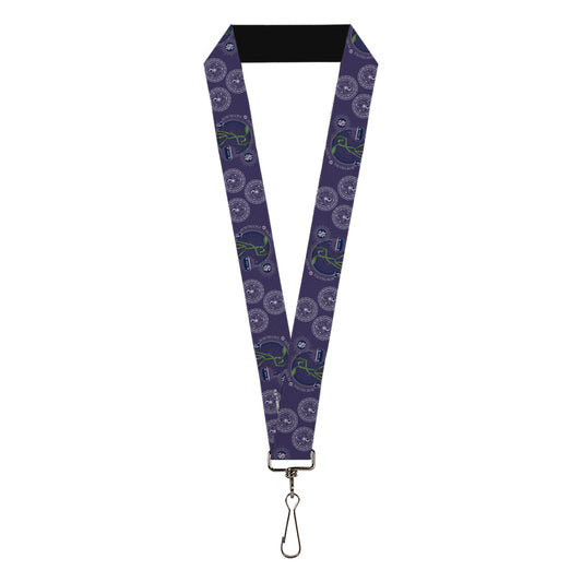 Lanyard - 1.0" - BOWTRUCKLE PICKETT Pose Icons Purples Blues White